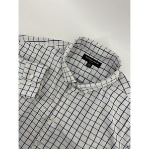 Mizzen Main‎ Shirt Men XXL White Blue Windowpane Lightweight Leeward Long Sleeve